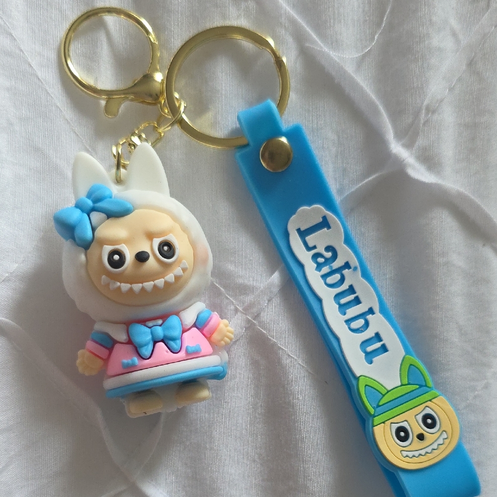 Labubu Blue and Pink Keychain Toy